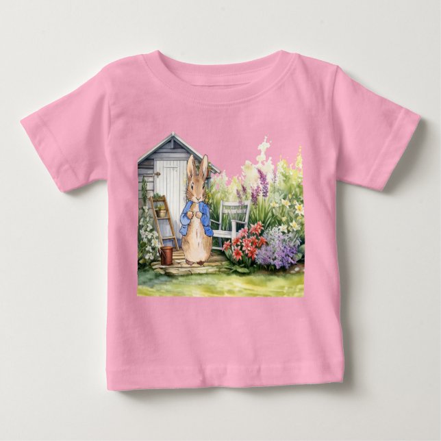 Camiseta Para Bebê Peter the Rabbit Garden Shed (Frente)