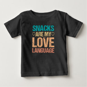 Camiseta Para Bebê Petiscos São Minha Linguagem do Amor, Amantes de P