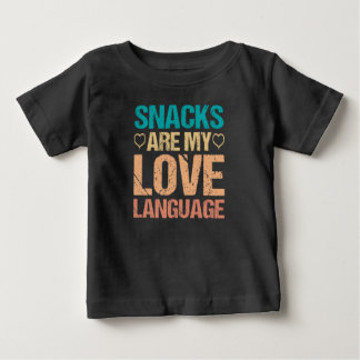 Camiseta Para Bebê Petiscos São Minha Linguagem do Amor, Amantes de P