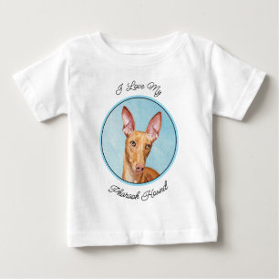 Camiseta Para Bebê Pharaoh Hound Painting - Arte Cachorra Original