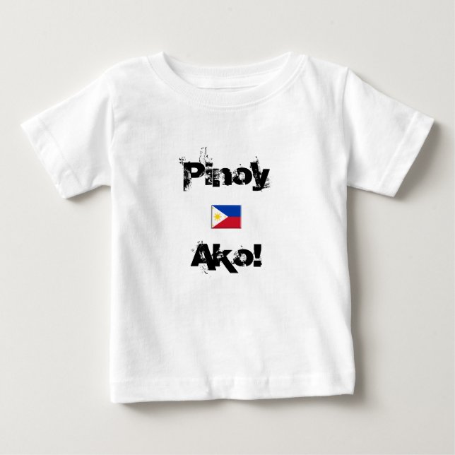 Camiseta Para Bebê Philippines_flag, PinoyAko! (Frente)