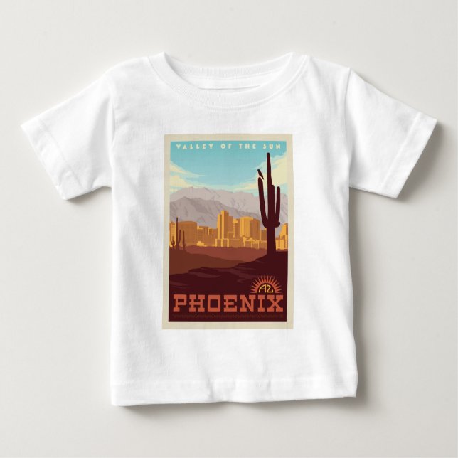 Camiseta Para Bebê Phoenix, Arizona (Frente)