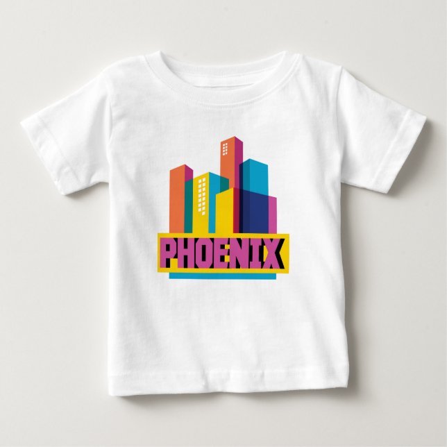 Camiseta Para Bebê Phoenix, Arizona | Linha do céu (Frente)