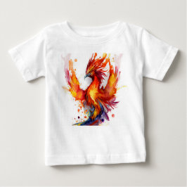 Camiseta Para Bebê Phoenix no Flames Watercolor Design
