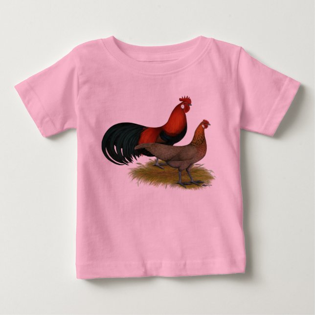 Camiseta Para Bebê Phoenix: Par Vermelho BB (Frente)