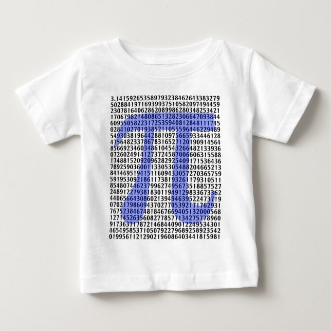 Camiseta Para Bebê Pi 3.14 a 100 dígitos (Frente)