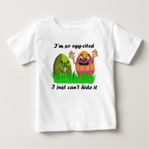 Camiseta Para Bebê Piada bonito dos miúdos de Eggcited dos ovos da