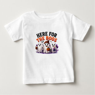 Camiseta Para Bebê 🍻 Piada de Fantasma Divertida de Halloween 👻