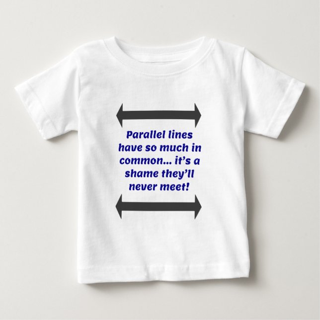Camiseta Para Bebê Piada de Matemática de Linhas Paralelas (Frente)