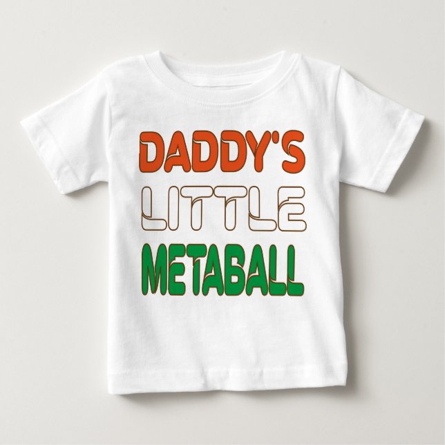 Camiseta Para Bebê Piada De Pai Italiano Engraçado Com Meatball Peque (Frente)