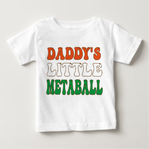 Camiseta Para Bebê Piada De Pai Italiano Engraçado Com Meatball Peque