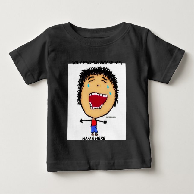 Camiseta Para Bebê Piada de Pessoas feias do Baby Boy chorando (Frente)