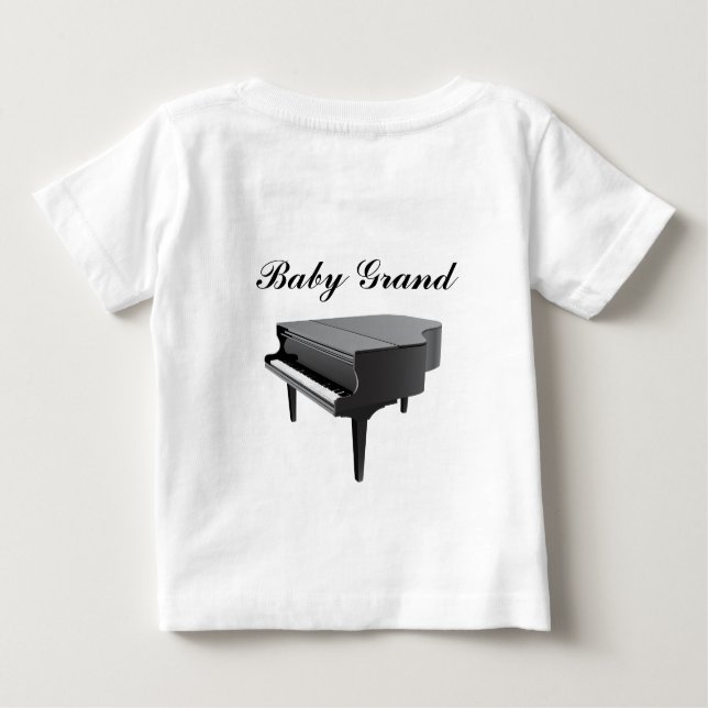 Camiseta Para Bebê Piano de cauda do bebê (Verso)