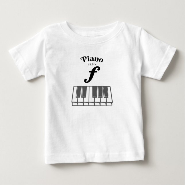 Camiseta Para Bebê Piano é minha chave de Piano Engraçado Forte Humor (Frente)