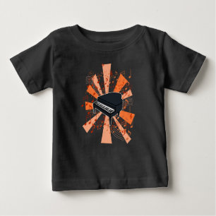 Camiseta Para Bebê Piano e Música
