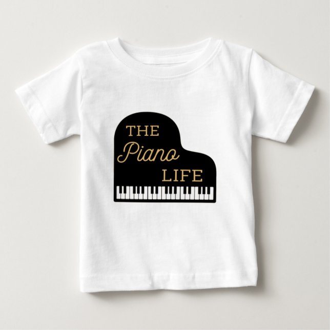 Camiseta Para Bebê Piano Life Grand Piano T-Shirt (Frente)