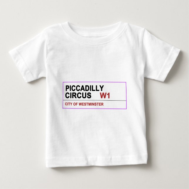 Camiseta Para Bebê Piccadilly Circus London (Frente)