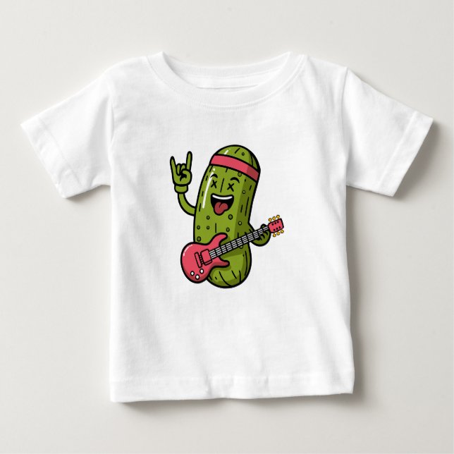 Camiseta Para Bebê Pickle Rock Star (Frente)