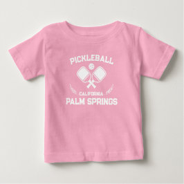 Camiseta Para Bebê Pickleball Paddle Palm Primaveras Califórnia Perso