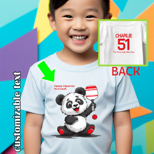 Camiseta Para Bebê Pickleball Panda