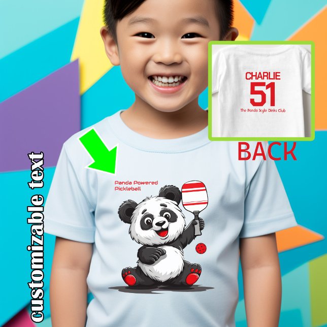 Camiseta Para Bebê Pickleball Panda (Pickleball Panda Baby T-Shirt)