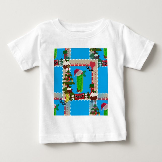 Camiseta Para Bebê picles de natal feio (Frente)