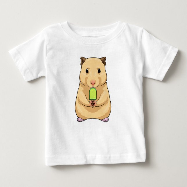 Camiseta Para Bebê Picolé de Hamster (Frente)