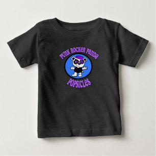 Camiseta Para Bebê Picolés de Panda Punk Rocker