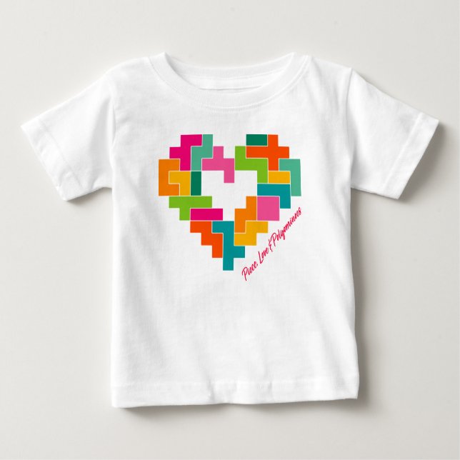 Camiseta Para Bebê Piece, Love & Polyominoes Toddler Shirt (Frente)