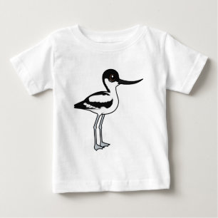 Camiseta Para Bebê Pied Avocet - Pássaro de Cartoon Birdornizável