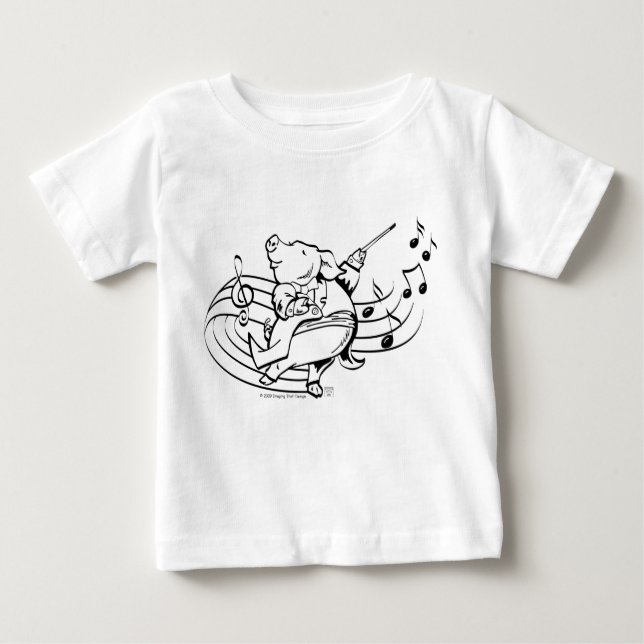 Camiseta Para Bebê Pig Maestro (Frente)