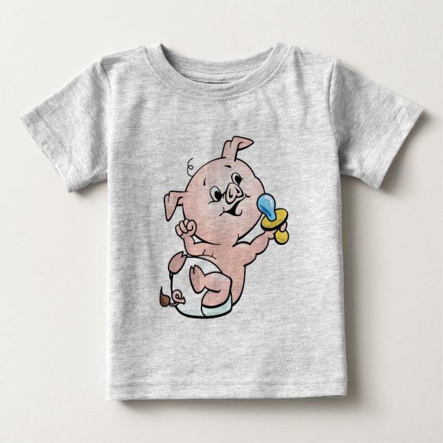 Camiseta Para Bebê Piggy Boy (Frente)