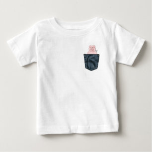 Camiseta Para Bebê Piggy Pocket Peek-a-boo