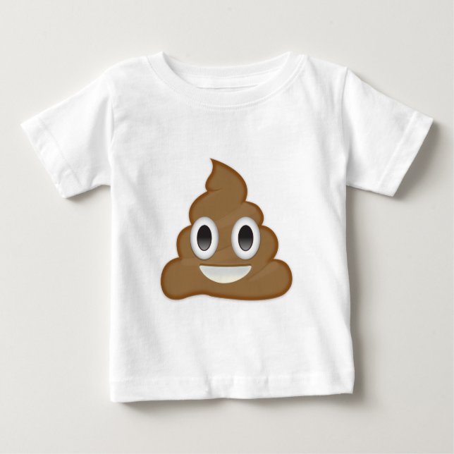 Camiseta Para Bebê Pilha de Poo Emoji (Frente)