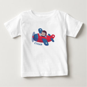 Camiseta Para Bebê Piloto Aviador Fofo Personalizado Avião