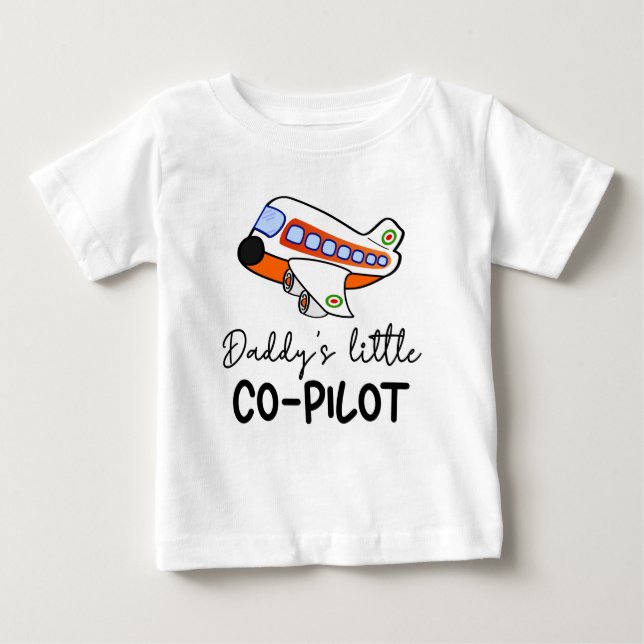 Camiseta Para Bebê Piloto de pai | Futuro Piloto Cute (Frente)