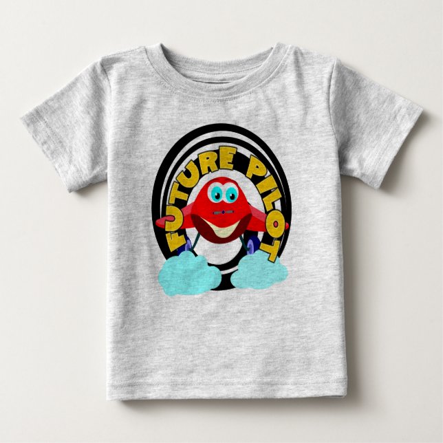Camiseta Para Bebê Piloto futuro (Frente)