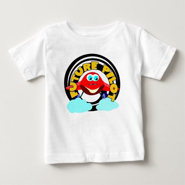 Camiseta Para Bebê Piloto futuro (Frente)