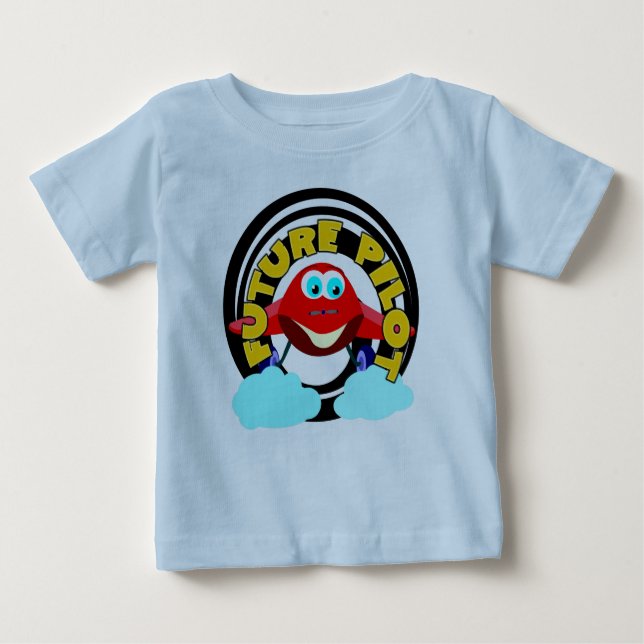 Camiseta Para Bebê Piloto futuro (Frente)