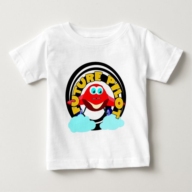 Camiseta Para Bebê Piloto futuro (Frente)