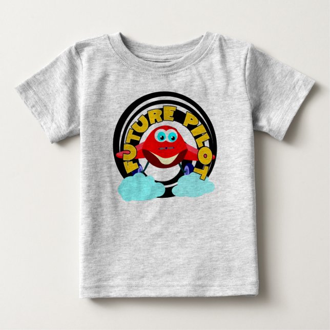 Camiseta Para Bebê Piloto futuro (Frente)