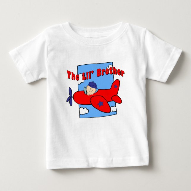 Camiseta Para Bebê Piloto Little Brother (Frente)