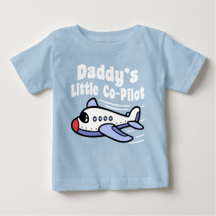 Camiseta Para Bebê Piloto pequeno do pai