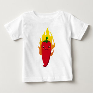 Camiseta Para Bebê Pimenta bonito Chu
