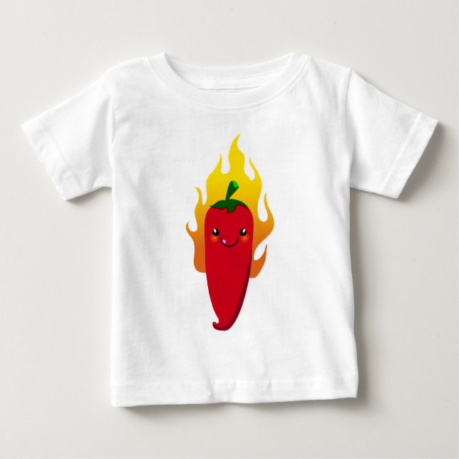 Camiseta Para Bebê Pimenta bonito Chu (Frente)