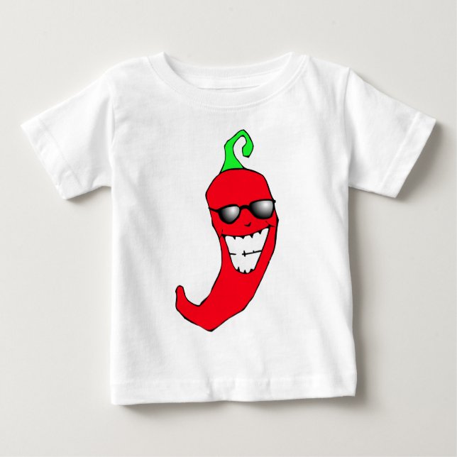 Camiseta Para Bebê Pimenta de pimentão legal (Frente)