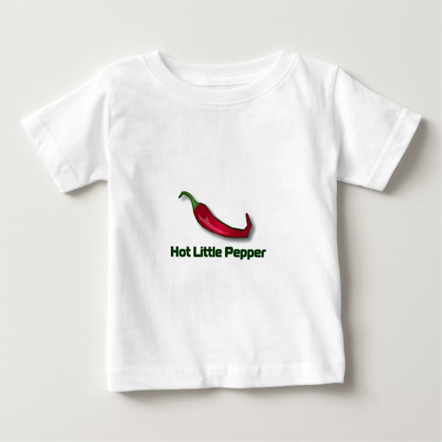 Camiseta Para Bebê Pimenta pequena quente (Frente)