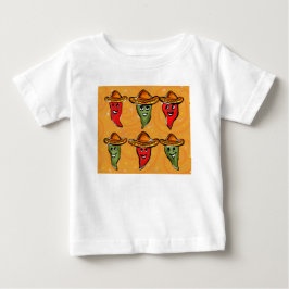 Camiseta Para Bebê Pimentões Cinco de Mayo