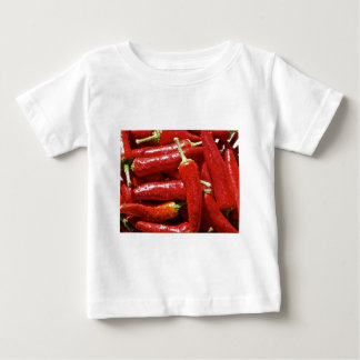 Camiseta Para Bebê Pimentos picantes vermelhos