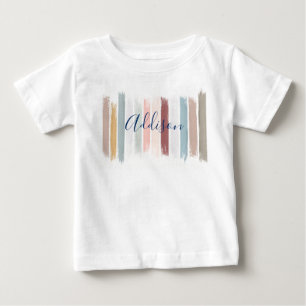 Camiseta Para Bebê Pinceladas de pastel personalizadas